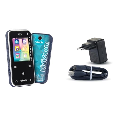 VTech KidiZoom Snap Touch – Kinderkamera im Smartphone-Format mit Touchscreen – Für Kinder von 6-12 Jahren + VTech USB-C Netzadapter von Vtech
