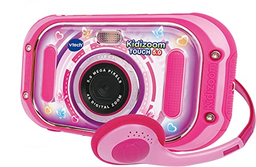 VTech KidiZoom Touch 5.0 pink – Kinderkamera mit Touchscreen, Selfie- und Videofunktion, Effekten, Spielen und vielem mehr – Für Kinder von 5-12 Jahren von Vtech