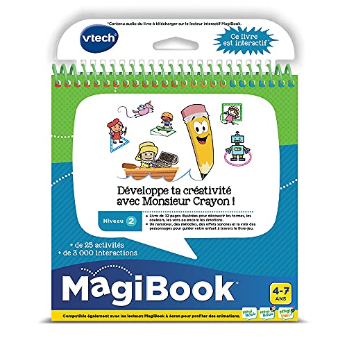 VTech MagiBook, Lernbuch für Kinder, Level 2, entwickelt Deine Kreativität mit Mr. Crayon, illustrierte und interaktive Seiten, Geschenk für Jungen und Mädchen von 4 Jahren bis 7 Jahren – Inhalt in VTech MagiBook, Lernbuch für Kinder, Level 2, entwickelt Deine Kreativität mit Mr. Crayon, illustrierte und interaktive Seiten, Geschenk für Jungen und Mädchen von 4 Jahren bis 7 Jahren – Inhalt in von Vtech