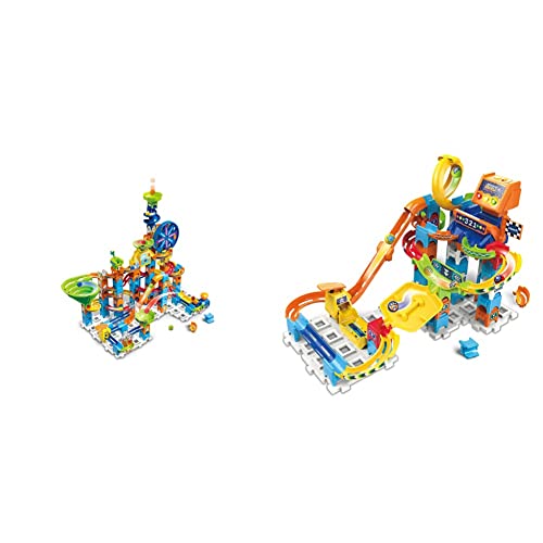 VTech Marble Rush - Ultimate Set XL100 E Interaktive Murmelbahn mit spannenden Bahnelementen,4-12 Jahren & Marble Rush - Racing Set M200 E – Interaktives Kugelbahn-Set mit Licht und Sound,4-12 Jahren von Vtech