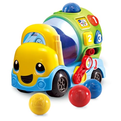 VTech Max Mixa Colori, sprechender LKW mit 5 Melodien, erkennt und mischt Farben, 3 Spielmodi, einstellbare Lautstärke, automatische Abschaltung, italienische Sprache, Batterien im Lieferumfang von Vtech