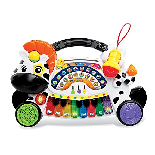 VTech - Mein Klavier Jungle Rock, Musikinstrument für Babys, interaktives Klavier 4 in 1 mit Mikrofon für Kinder, musikalisches Erlebnisspiel, leuchtendes Zebra-Spielzeug, Geschenk für Kinder ab 18 von Vtech