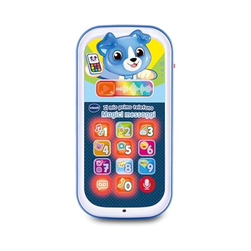 VTech Mein erstes Telefon – Magische blaue Nachrichten, interaktives Telefon für Kinder, lernen Sie die Zahlen und das Alphabet, Babyspiel mit 10 leuchtenden Tasten, italienische Sprache, Batterien im VTech Mein erstes Telefon – Magische blaue Nachrichten, interaktives Telefon für Kinder, lernen Sie die Zahlen und das Alphabet, Babyspiel mit 10 leuchtenden Tasten, italienische Sprache, Batterien im von Vtech
