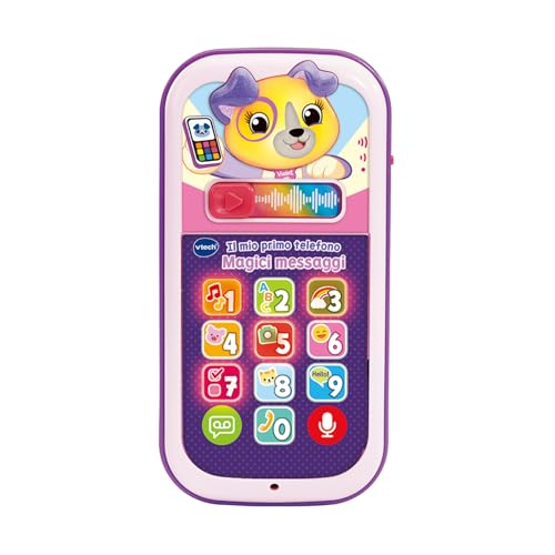 VTech Mein erstes Telefon – Magische rosa Nachrichten, interaktives Telefon für Kinder, Lernen Sie die Zahlen und das Alphabet, Babyspiel mit 10 leuchtenden Tasten, italienische Sprache, Batterien im VTech Mein erstes Telefon – Magische rosa Nachrichten, interaktives Telefon für Kinder, Lernen Sie die Zahlen und das Alphabet, Babyspiel mit 10 leuchtenden Tasten, italienische Sprache, Batterien im von Vtech