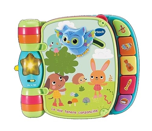 VTech Mein erstes interaktives Buch – Le Mie Tenere Canzoncine, interaktives Buch für Babys mit geprägten Tieren, 6 Lieder für Kinder, italienische Sprache, Batterien im Lieferumfang enthalten, 6-36 VTech Mein erstes interaktives Buch – Le Mie Tenere Canzoncine, interaktives Buch für Babys mit geprägten Tieren, 6 Lieder für Kinder, italienische Sprache, Batterien im Lieferumfang enthalten, 6-36 von Vtech