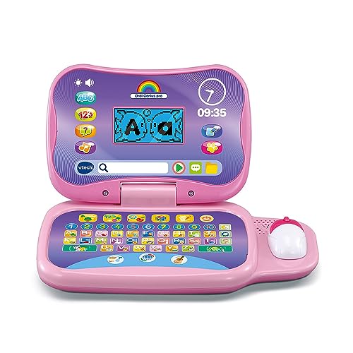 VTech Ordi Genius Pro Rosa, Laptop für Kinder mit Hintergrundbeleuchtung, Maus, 20 skalierbare Spiele, Lernspielzeug, Geschenk für Kinder von 3 Jahren bis 7 Jahren – Inhalt in Französisch VTech Ordi Genius Pro Rosa, Laptop für Kinder mit Hintergrundbeleuchtung, Maus, 20 skalierbare Spiele, Lernspielzeug, Geschenk für Kinder von 3 Jahren bis 7 Jahren – Inhalt in Französisch von Vtech