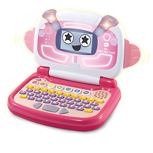 VTech - Pädagogischer Laptop für Vorschulkinder, kleines Pixel, Kindercomputer für Kinder ab 3 Jahren, Farbe Rosa, ESP-Version von Vtech