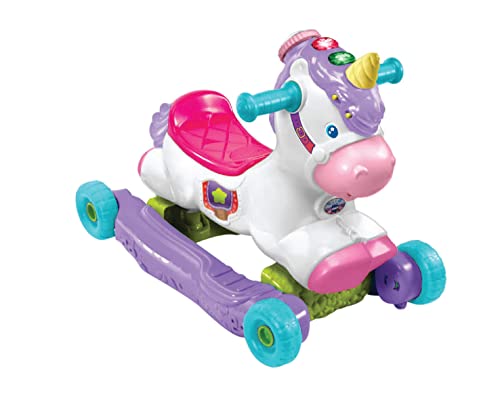 VTech Rock and Ride Einhorn Baby Ride On Spielzeug, Interaktives Baby Musikspielzeug mit Lern- und Sound-Funktionen, Erste Schritte Gehunterstützung für Babys & Kleinkinder ab 18 Monaten von Vtech