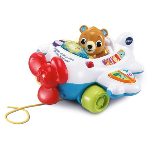 VTech - Super Flugzeug der P'tits Loulous, Spielzeug zum Ziehen, Kinderflugzeug mit Pilot, Bär, der den Propeller dreht, musikalisches Erwachen, Geschenk für Babys ab 9 Monaten – Inhalt in Französisch VTech - Super Flugzeug der P'tits Loulous, Spielzeug zum Ziehen, Kinderflugzeug mit Pilot, Bär, der den Propeller dreht, musikalisches Erwachen, Geschenk für Babys ab 9 Monaten – Inhalt in Französisch von Vtech