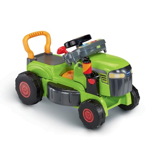 VTech - Super Traktor Magi Rasenmäher grün – Rutschauto Baby 3 in 1 – Traktor Rasenmäher Kinder – Skalierbares Spiel – Spielzeug zur Erziehung und Motorik für Kinder – Geschenk für Babys ab 1 Jahr von Vtech