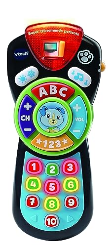 VTech Super sprechende Fernbedienung, interaktive Fernbedienung für Babys, Lernen Zahlen und Alphabet zusammen mit Scout, über 100 Lieder für Kinder, italienische Sprache, Batterien enthalten, 9-36 VTech Super sprechende Fernbedienung, interaktive Fernbedienung für Babys, Lernen Zahlen und Alphabet zusammen mit Scout, über 100 Lieder für Kinder, italienische Sprache, Batterien enthalten, 9-36 von Vtech