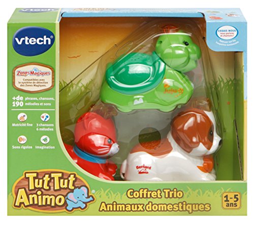 VTech - TUT TUT Animo, Trio-Box, 3 interaktive rollende Tiere, Katze, Schildkröte und Berghund, musikalisches und klangvolles Spielzeug, Geschenk für Kinder von 1 Jahr bis 5 Jahren – Inhalt in VTech - TUT TUT Animo, Trio-Box, 3 interaktive rollende Tiere, Katze, Schildkröte und Berghund, musikalisches und klangvolles Spielzeug, Geschenk für Kinder von 1 Jahr bis 5 Jahren – Inhalt in von Vtech