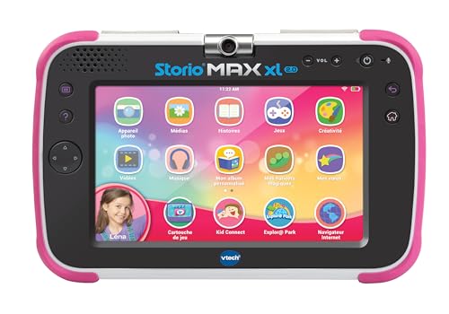 VTech – Tablet Storio Max XL 2. Rosa – 7 Zoll Kinder-Tablet 1% Lernfunktion – französische Version von Vtech