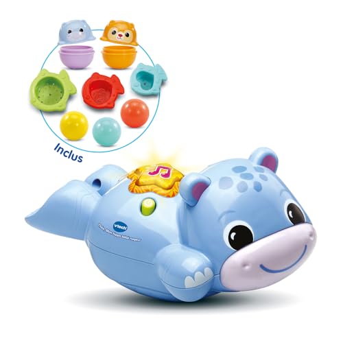 VTech - Theo, Mein Nilpferd für Babys, schwimmendes Nilpferd, interaktives und musikalisches Tier mit 8 Spielzubehör, Geschenk für Kinder, Jungen und Mädchen, ab 1 Jahr – Inhalt auf Französisch VTech - Theo, Mein Nilpferd für Babys, schwimmendes Nilpferd, interaktives und musikalisches Tier mit 8 Spielzubehör, Geschenk für Kinder, Jungen und Mädchen, ab 1 Jahr – Inhalt auf Französisch von Vtech