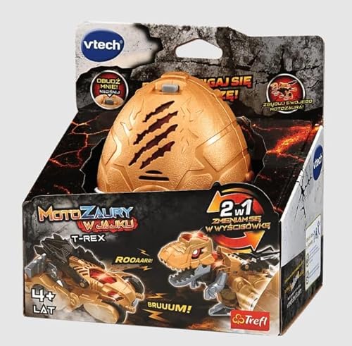 VTech Trefl, Motosaurier: T-Rex im Ei - Interaktives 2in1, Dinosaurier zum selber zusammenbauen Umwandeln in Rennsport, für Kinder ab 4 Jahren von Vtech