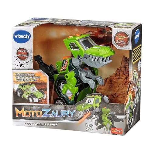 VTech Trefl, Motosaurier: Tyranosaurier T-Rex - 2in1 Interaktives Spielzeug, Dinosaurier Transformation in Auto Gelände, für Kinder ab 4 Jahren von Vtech