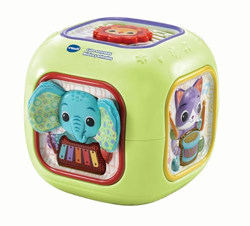 VTech Überraschungswürfel, Musik und Tiere, interaktives Spielzeug, sensorische Aktivitäten, frühes Lernen, Vokabeln und Musikkonzepte, Geschenk für Babys ab 6 Monaten, ESP-Version VTech Überraschungswürfel, Musik und Tiere, interaktives Spielzeug, sensorische Aktivitäten, frühes Lernen, Vokabeln und Musikkonzepte, Geschenk für Babys ab 6 Monaten, ESP-Version von Vtech