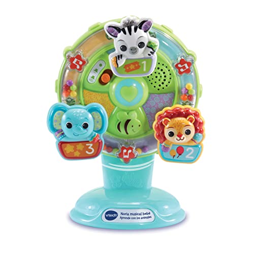 Vtech 3480-165967 80-165967 Musisches Riesenrad Lernen mit Tieren, Spielzeug für den Hochstuhl Baby + 6 Monate, ESP-Version, único von Vtech