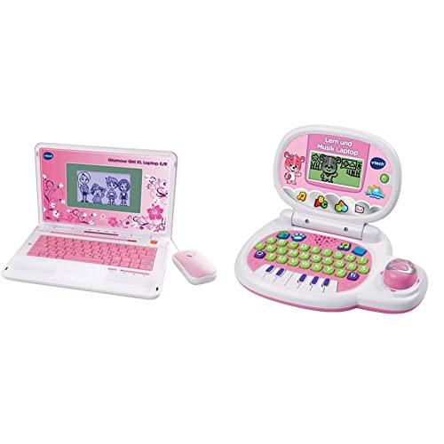 Vtech 80-117964 - Glamour Girl XL Laptop E/R & 80-139554 Lern und Musik Laptop, pink von Vtech
