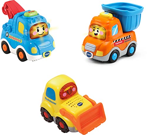 Vtech 80-242174 Tut Baby Flitzer - 3er Set Baustellenfahrzeuge (Abschleppfahrz., Kipplaster, Bulldozer), Babyautos, Mehrfarbig von Vtech