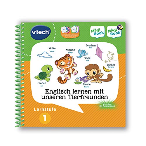 Vtech 80-462004 MagiBook Lernstufe 1 - Englisch lernen mit unseren Tierfreunden 3D, Lernbuchsystem, Mehrfarbig von Vtech