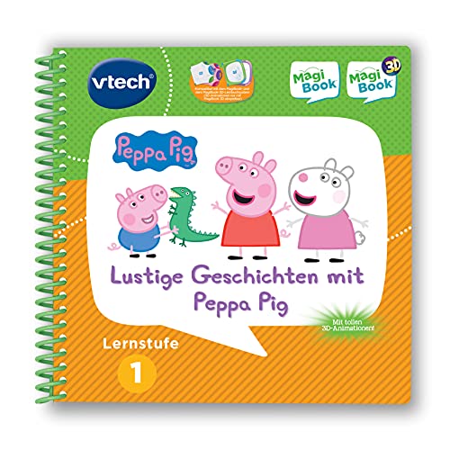 Vtech 80-480404 MagiBook Lernstufe 1 Lustige Geschichten mit Peppa Pig Lernbuch, Mehrfarbig von Vtech