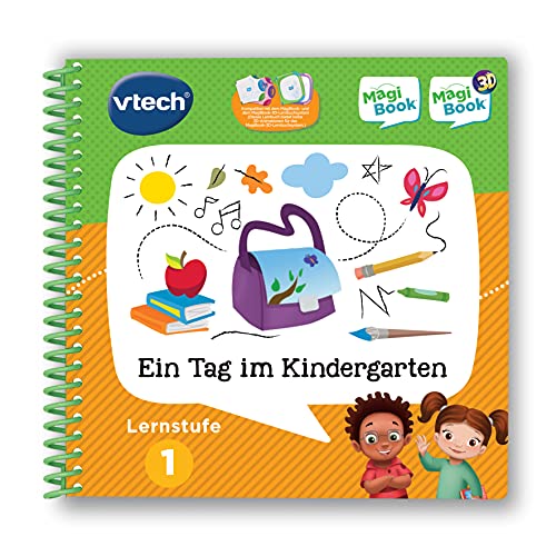 VTech 80-481204 Lernstufe 1 - Ein Tag im Kindergarten MagiBook Lernbücher, Mehrfarbig von Vtech