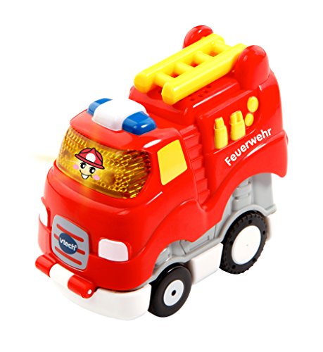VTech Tut Tut Baby Flitzer - Press and Go Feuerwehr – Spielzeugauto mit Musik, aufleuchtender Taste und spannenden Geräuschen – Für Kinder von 1-5 Jahren, Rot von VTech