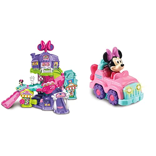 Vtech 80-521804 TUT TUT Baby Flitzer - Minnies Einkaufsabenteuer, Babyautos, Mehrfarbig & 80-521704 TUT Baby Flitzer-Minnies Geländewagen Babyspielzeug von Vtech