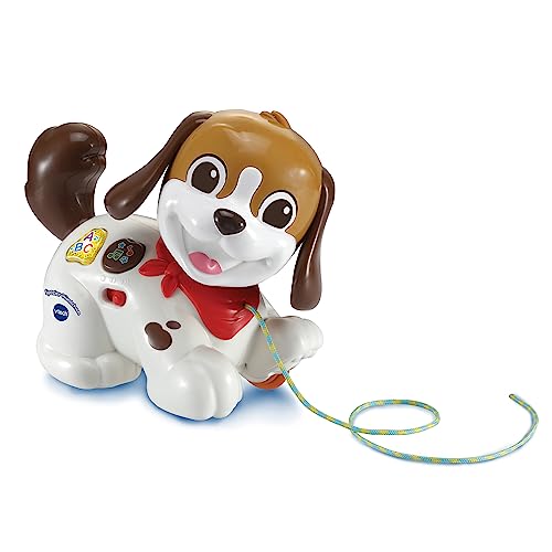 VTech Baby Spazier-Hündchen – Interaktiver Spielzeughund mit Musik und Schnur zum Hinterherziehen – Für Kinder von 12-36 Monaten von Vtech