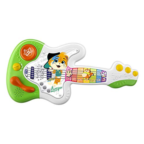 Chicco 44 CATS - Gitarre, Babys Musikspielzeug, Lernspielzeug Gitarre Babyspielzeug, Songs 6 Sounds aus der TV Serie 44 Cats von Chicco