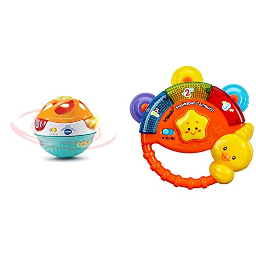 Vtech Baby 3-in-1 Magischer Musikball, von 9-36 Monaten & Baby Musikspaß Tamburin – Elektronisches Spielzeug mit Musik und Geräuscheffekten – Für Kinder von 9-36 Monaten von Vtech