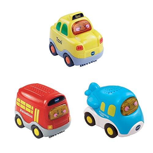 Vtech Baby 80-205834 - TUT TUT Flitzer - Fahrzeug - Taxi, Flugzeug, Reisebus, 8-er Set von Vtech