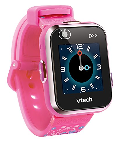 VTech KidiZoom Smart Watch DX2 pink mit Blümchen – Kinderuhr mit Touchscreen, zwei Kameras für Selfies und vielem mehr – Für Kinder von 5-12 Jahren von Vtech