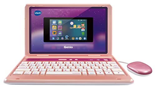 Vtech Genio Lernlaptop pink – Lerncomputer mit Internetzugang, Textprogramm und Lerninhalten zu Buchstaben, Wörtern, Mathe, Logik u. v. m. – Für Kinder von 5-12 Jahren von Vtech