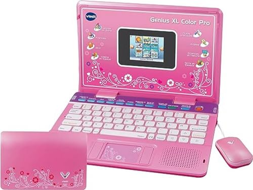 Vtech - Genius XL Color Pro zweisprachig Rosa – Computer für Kinder, Lerncomputer, AZERTY-Tastatur – 6/11 Jahre – Version FR von Vtech