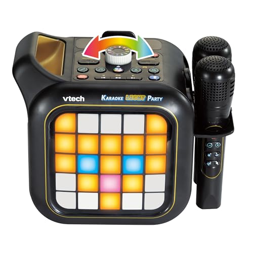 Vtech Karaoke Light Party – Karaokemaschine für Kinder mit 2 kabellosen Mikrofonen, Lichtshow, Bluetooth, 40W Lautsprecher, Spiele & Gesangseffekten von Vtech