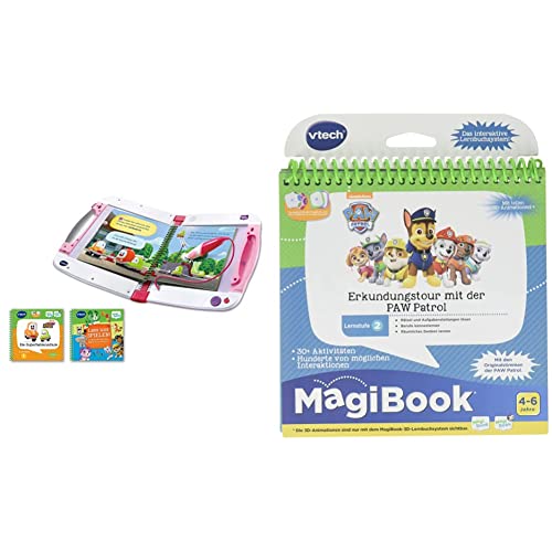 Vtech MagiBook v2 pink inklusive 2 Lernbüchern – Interaktives Lernbuchsystem zur Vorbereitung auf den Kindergarten und die Schule – Für Kinder von 2-7 Jahren & 80-480204 Lernstufe 2 von Vtech