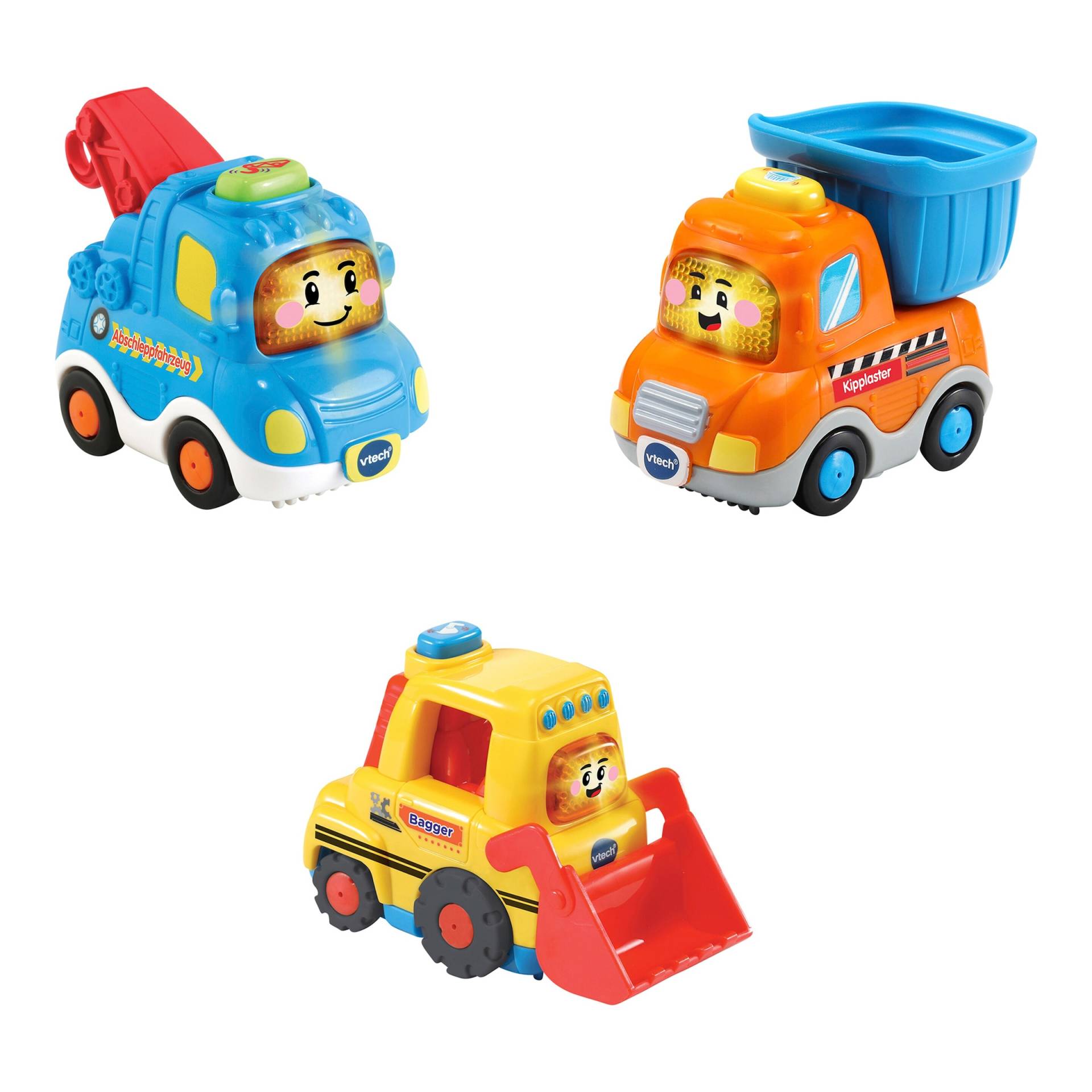 Vtech Tut Tut Baby Flitzer 3er Set Baustellenfahrzeuge (Abschleppfahrzeug, Kipplaster, Bulldozer) von Vtech