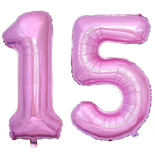 Vthoviwa 40 Zoll/18 Farbens Luftballon Zahlen 15/51 Rosa, Helium Luftballon 15/51. Geburtstag Foil Ballon, 0123456789,10-19,20-25,30,40,50,60,70,80,90, Folienballon 15/51 Party Dekoration Vthoviwa 40 Zoll/18 Farbens Luftballon Zahlen 15/51 Rosa, Helium Luftballon 15/51. Geburtstag Foil Ballon, 0123456789,10-19,20-25,30,40,50,60,70,80,90, Folienballon 15/51 Party Dekoration von Vthoviwa