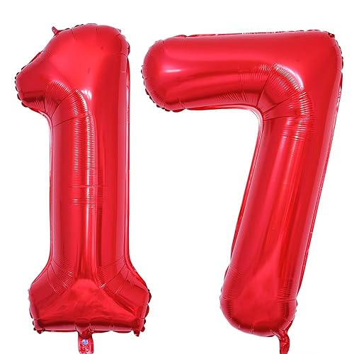 Vthoviwa 40 Zoll/18 Farbens Luftballon Zahlen 17/71 Rot, Helium Luftballon 17/71. Geburtstag Foil Ballon, 0123456789,10-19,20-25,30,40,50,60,70,80,90, Folienballon 17/71 Party Dekoration Vthoviwa 40 Zoll/18 Farbens Luftballon Zahlen 17/71 Rot, Helium Luftballon 17/71. Geburtstag Foil Ballon, 0123456789,10-19,20-25,30,40,50,60,70,80,90, Folienballon 17/71 Party Dekoration von Vthoviwa