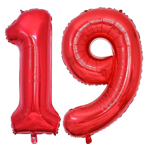 Vthoviwa 40 Zoll/18 Farbens Luftballon Zahlen 19/91 Rot, Helium Luftballon 19/91. Geburtstag Foil Ballon, 0123456789,10-19,20-25,30,40,50,60,70,80,90, Folienballon 19/91 Party Dekoration Vthoviwa 40 Zoll/18 Farbens Luftballon Zahlen 19/91 Rot, Helium Luftballon 19/91. Geburtstag Foil Ballon, 0123456789,10-19,20-25,30,40,50,60,70,80,90, Folienballon 19/91 Party Dekoration von Vthoviwa