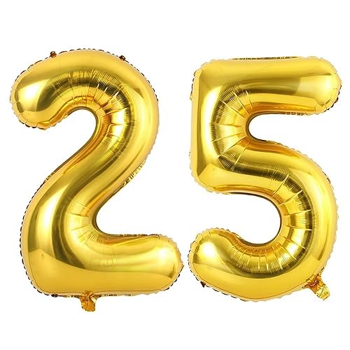 Vthoviwa 40 Zoll/18 Farbens Luftballon Zahlen 25/52 Golden, Helium Luftballon 25. Geburtstag Foil Ballon, 0123456789,10-19,20-25,30,40,50,60,70,80,90, Folienballon 25/52 Party Dekoration Vthoviwa 40 Zoll/18 Farbens Luftballon Zahlen 25/52 Golden, Helium Luftballon 25. Geburtstag Foil Ballon, 0123456789,10-19,20-25,30,40,50,60,70,80,90, Folienballon 25/52 Party Dekoration von Vthoviwa