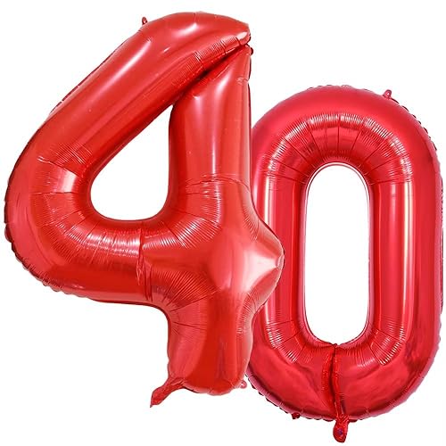 Vthoviwa 40 Zoll/18 Farbens Luftballon Zahlen 40 Rot, Luftballon 40. Geburtstag Foil Ballon, 0123456789,10-19,20-25,30,40,50,60,70,80,90, Folienballon 40 Party Dekoration Helium Unterstützen Vthoviwa 40 Zoll/18 Farbens Luftballon Zahlen 40 Rot, Luftballon 40. Geburtstag Foil Ballon, 0123456789,10-19,20-25,30,40,50,60,70,80,90, Folienballon 40 Party Dekoration Helium Unterstützen von Vthoviwa