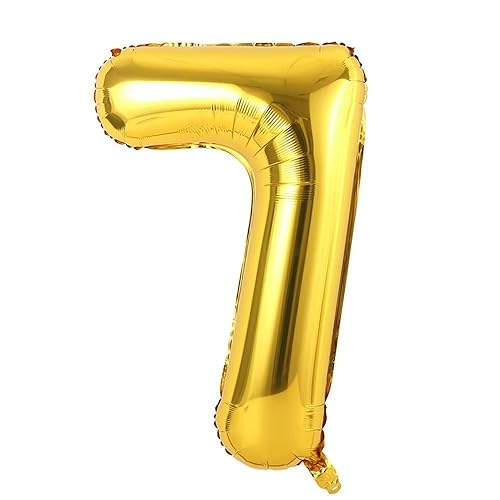 Vthoviwa 40 Zoll/18 Farbens Luftballon Zahlen 7 Golden, Luftballon 7. Geburtstag Foil Ballon, 0123456789,10-19,20-25,30,40,50,60,70,80,90, Party Decoration Helium Unterstützen von Vthoviwa