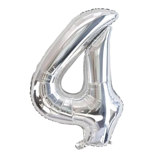 Vthoviwa 32 Zoll Luftballon Zahlen 4 silber, Luftballon 4. Geburtstag Foil Ballon, 0123456789,10-19,20-25,30,40,50,60,70,80,90, Folienballon 4 Party Dekoration Vthoviwa 32 Zoll Luftballon Zahlen 4 silber, Luftballon 4. Geburtstag Foil Ballon, 0123456789,10-19,20-25,30,40,50,60,70,80,90, Folienballon 4 Party Dekoration von Vthoviwa