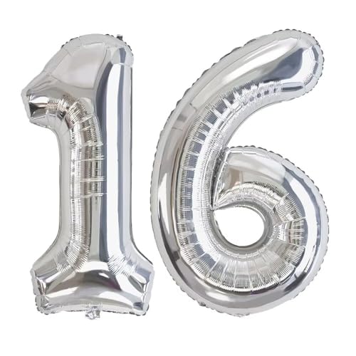 Vthoviwa 32 Zoll Luftballon Zahlen 16/61 silber, Number Luftballon 16/61. Geburtstag Foil Ballon, 0123456789,10-19,20-25,30,40,50,60,70,80,90, Folienballon 16/61 Party Dekoration Vthoviwa 32 Zoll Luftballon Zahlen 16/61 silber, Number Luftballon 16/61. Geburtstag Foil Ballon, 0123456789,10-19,20-25,30,40,50,60,70,80,90, Folienballon 16/61 Party Dekoration von Vthoviwa