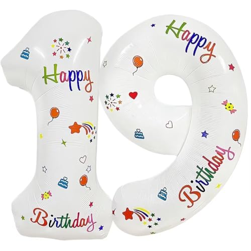 Vthoviwa 32 Zoll Luftballon Zahlen 19/91 Weiß, Number Luftballon 19/91. Geburtstag Foil Ballon, 0123456789,10-19,20-25,30,40,50,60,70,80,90, Folienballon 19/91 Party Dekoration Vthoviwa 32 Zoll Luftballon Zahlen 19/91 Weiß, Number Luftballon 19/91. Geburtstag Foil Ballon, 0123456789,10-19,20-25,30,40,50,60,70,80,90, Folienballon 19/91 Party Dekoration von Vthoviwa