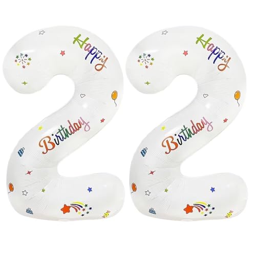 Vthoviwa 32 Zoll Luftballon Zahlen 22 Weiß, Luftballon 22. Geburtstag Foil Ballon, 0123456789,10-19,20-25,30,40,50,60,70,80,90, Folienballon 22 Party Dekoration Vthoviwa 32 Zoll Luftballon Zahlen 22 Weiß, Luftballon 22. Geburtstag Foil Ballon, 0123456789,10-19,20-25,30,40,50,60,70,80,90, Folienballon 22 Party Dekoration von Vthoviwa