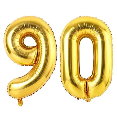 Vthoviwa 32 Zoll Luftballon Zahlen 90 Golden, Luftballon 0. Geburtstag Foil Ballon, 0123456789,10-19,20-25,30,40,50,60,70,80,90, Folienballon 90 Party Dekoration Vthoviwa 32 Zoll Luftballon Zahlen 90 Golden, Luftballon 0. Geburtstag Foil Ballon, 0123456789,10-19,20-25,30,40,50,60,70,80,90, Folienballon 90 Party Dekoration von Vthoviwa